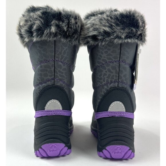 Kamik Snow Gyspy 3 Toddler Purple Gray Animal Print Waterproof Winter Snow Boots - Picture 7 of 11
